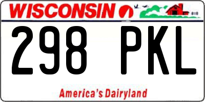 WI license plate 298PKL