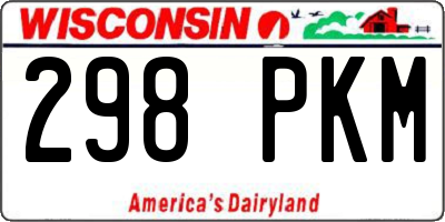 WI license plate 298PKM