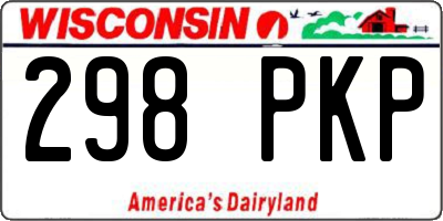 WI license plate 298PKP