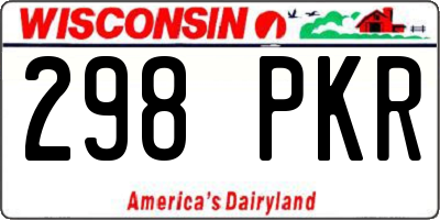 WI license plate 298PKR