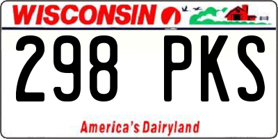 WI license plate 298PKS