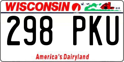 WI license plate 298PKU