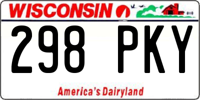 WI license plate 298PKY
