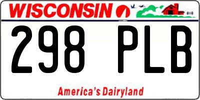 WI license plate 298PLB