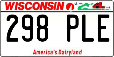 WI license plate 298PLE