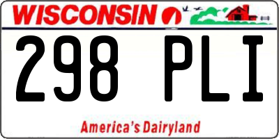 WI license plate 298PLI
