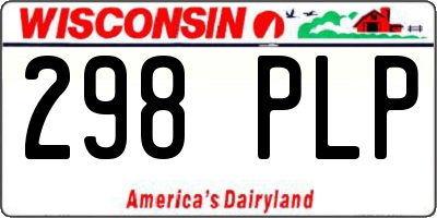 WI license plate 298PLP