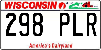 WI license plate 298PLR