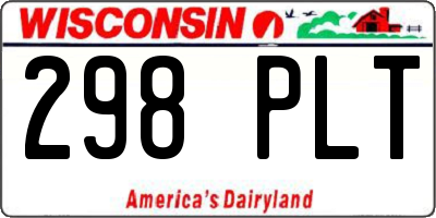 WI license plate 298PLT