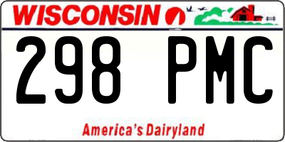 WI license plate 298PMC