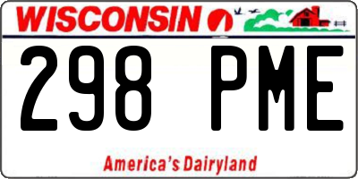 WI license plate 298PME