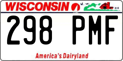 WI license plate 298PMF