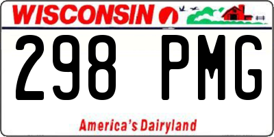 WI license plate 298PMG
