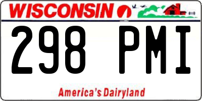 WI license plate 298PMI