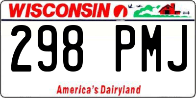 WI license plate 298PMJ