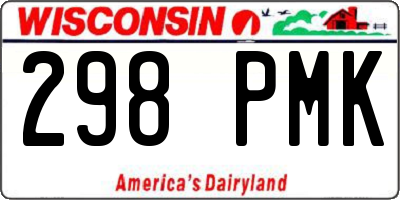 WI license plate 298PMK