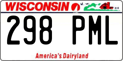 WI license plate 298PML