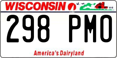 WI license plate 298PMO