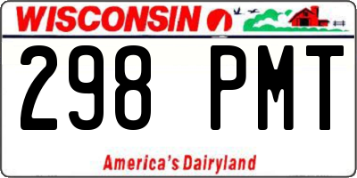WI license plate 298PMT