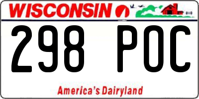 WI license plate 298POC