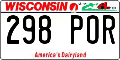 WI license plate 298POR