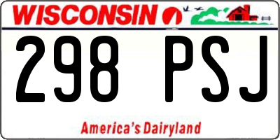 WI license plate 298PSJ