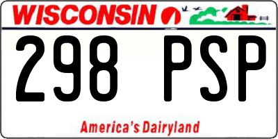 WI license plate 298PSP