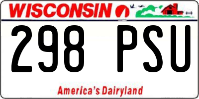 WI license plate 298PSU