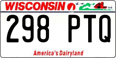 WI license plate 298PTQ