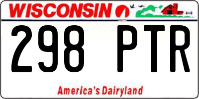 WI license plate 298PTR