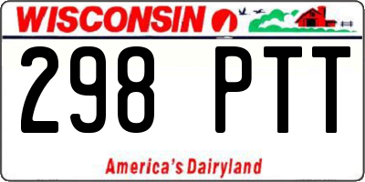WI license plate 298PTT
