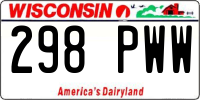 WI license plate 298PWW