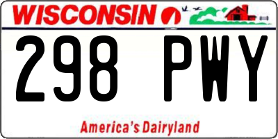 WI license plate 298PWY