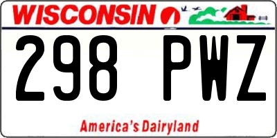 WI license plate 298PWZ