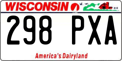 WI license plate 298PXA