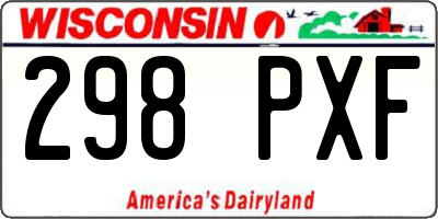 WI license plate 298PXF