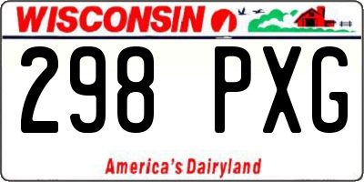 WI license plate 298PXG