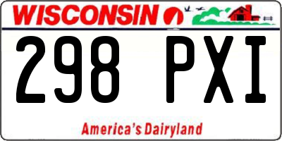 WI license plate 298PXI