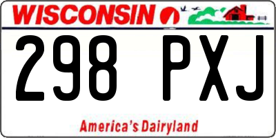 WI license plate 298PXJ