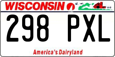 WI license plate 298PXL