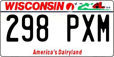 WI license plate 298PXM