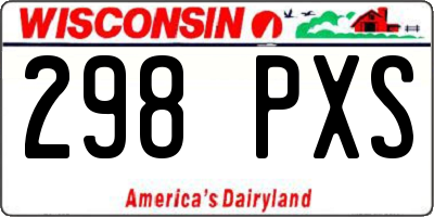 WI license plate 298PXS