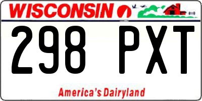 WI license plate 298PXT