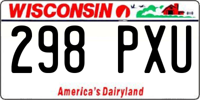 WI license plate 298PXU
