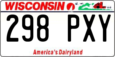 WI license plate 298PXY