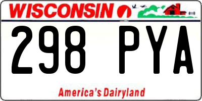 WI license plate 298PYA