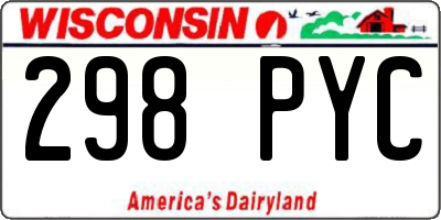 WI license plate 298PYC