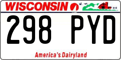 WI license plate 298PYD