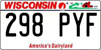 WI license plate 298PYF