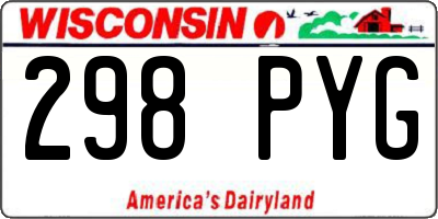 WI license plate 298PYG